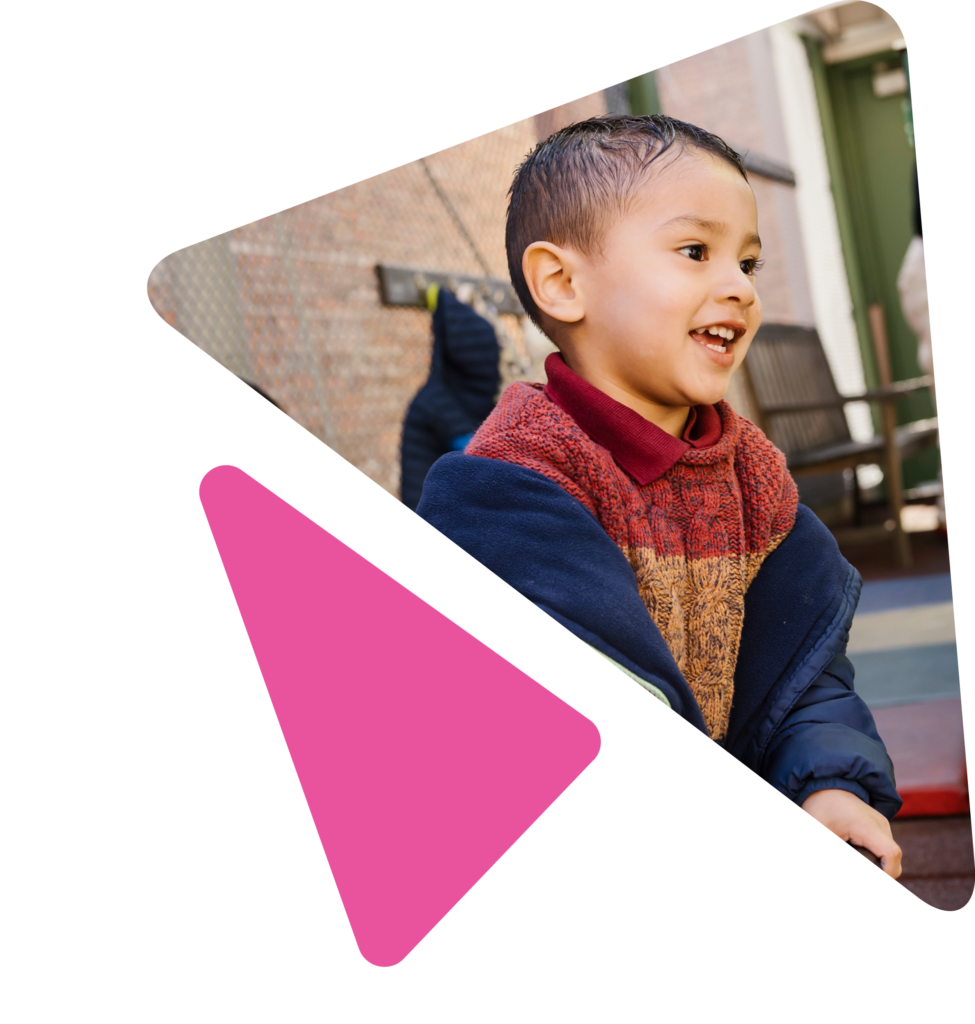 young child playing outside