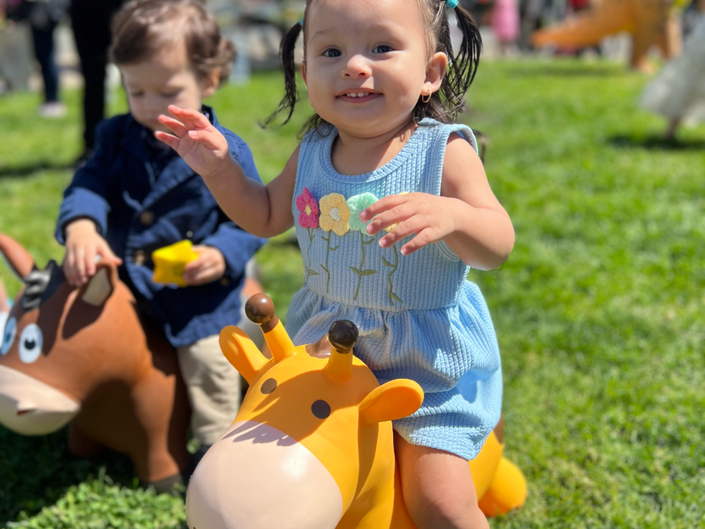 young children playing outside